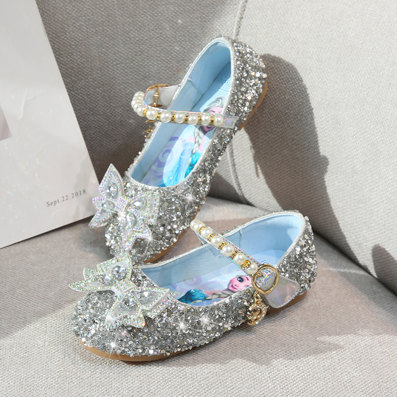 Pantofi Prințesă pentru Fetițe: partea superioară din piele sintetică, închidere Velcro, model desen animat, stil prințesă