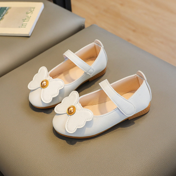 Pantofi pentru fete din PU, stil prințesă cu funda, talpă TPR, branț EVA, căptușeală din piele artificială