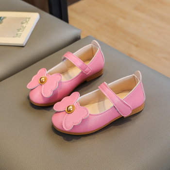 Pantofi pentru fete din PU, stil prințesă cu funda, talpă TPR, branț EVA, căptușeală din piele artificială