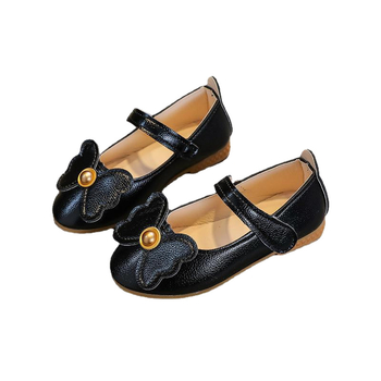 Pantofi pentru fete din PU, stil prințesă cu funda, talpă TPR, branț EVA, căptușeală din piele artificială