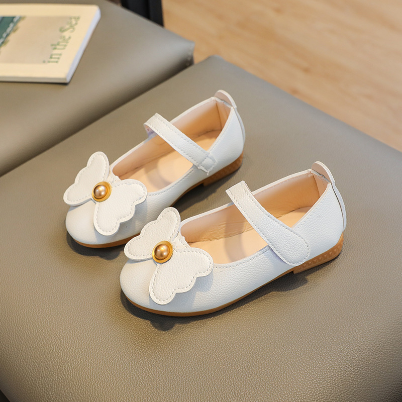 Pantofi pentru fete din PU, stil prințesă cu funda, talpă TPR, branț EVA, căptușeală din piele artificială