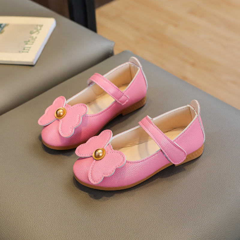 Pantofi pentru fete din PU, stil prințesă cu funda, talpă TPR, branț EVA, căptușeală din piele artificială