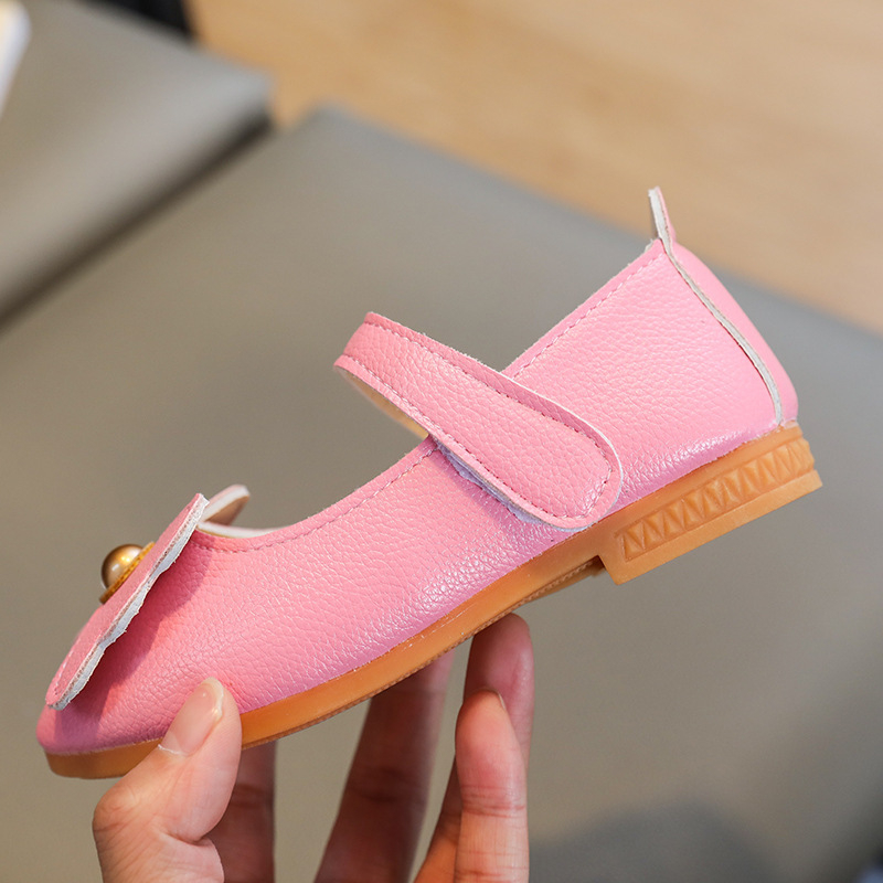 Pantofi pentru fete din PU, stil prințesă cu funda, talpă TPR, branț EVA, căptușeală din piele artificială