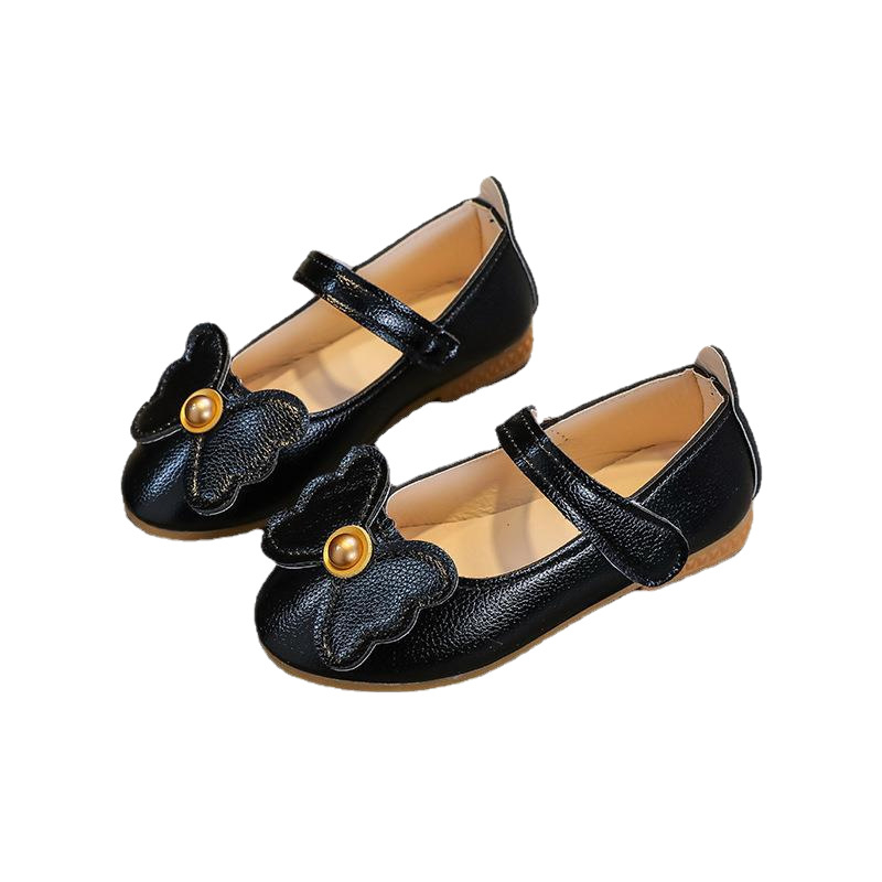 Pantofi pentru fete din PU, stil prințesă cu funda, talpă TPR, branț EVA, căptușeală din piele artificială