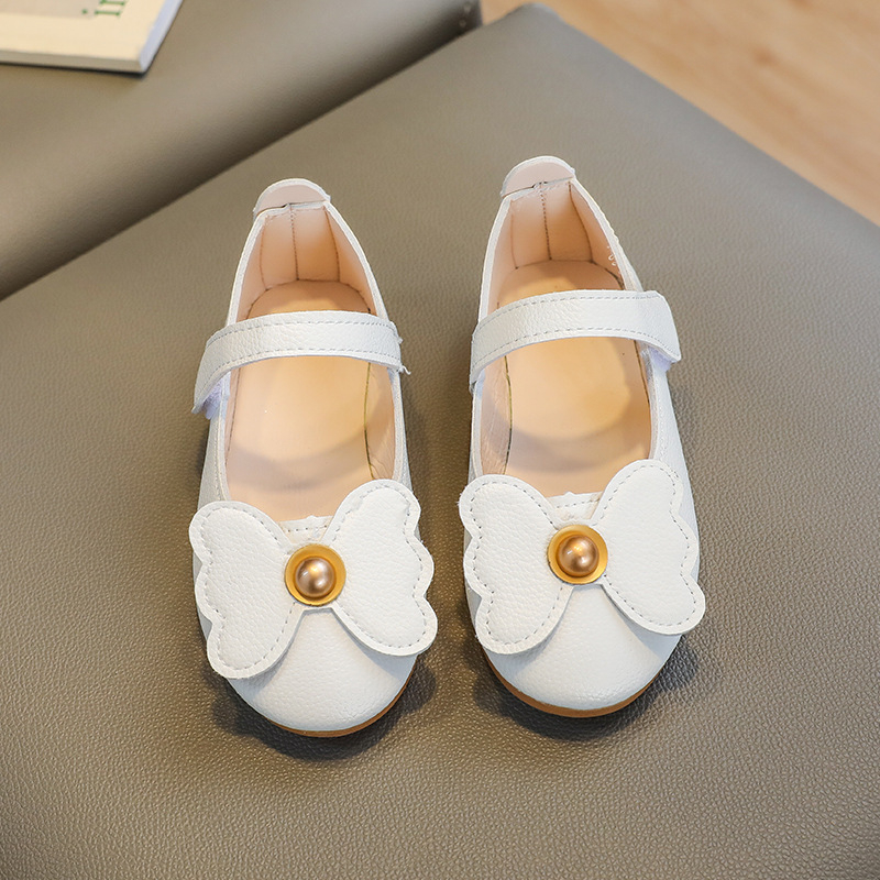 Pantofi pentru fete din PU, stil prințesă cu funda, talpă TPR, branț EVA, căptușeală din piele artificială