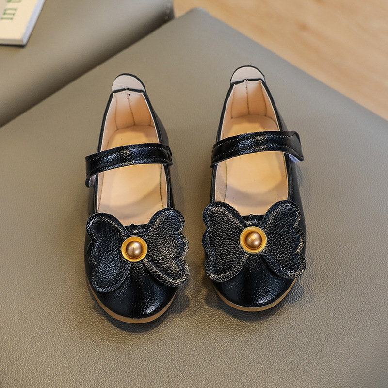 Pantofi pentru fete din PU, stil prințesă cu funda, talpă TPR, branț EVA, căptușeală din piele artificială