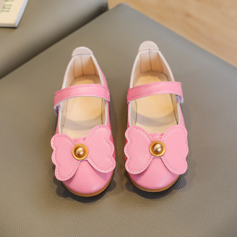 Pantofi pentru fete din PU, stil prințesă cu funda, talpă TPR, branț EVA, căptușeală din piele artificială