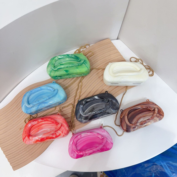 Geantă mini din acrilic, formă de cochilie, închidere magnetică, buzunar pentru telefon, stil urban simplu