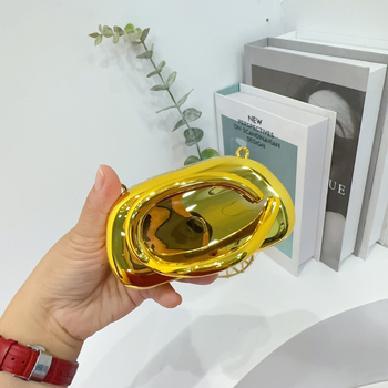 Geantă mini din acrilic, formă de cochilie, închidere magnetică, buzunar pentru telefon, stil urban simplu