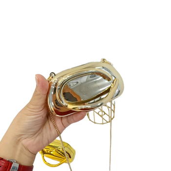 Geantă mini din acrilic, formă de cochilie, închidere magnetică, buzunar pentru telefon, stil urban simplu