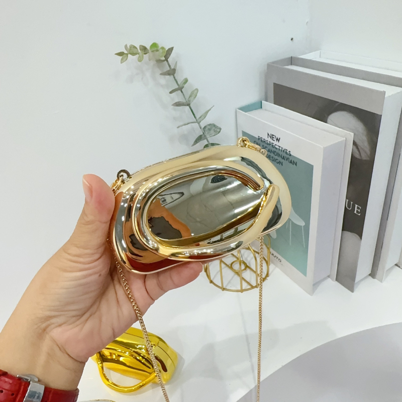 Geantă mini din acrilic, formă de cochilie, închidere magnetică, buzunar pentru telefon, stil urban simplu