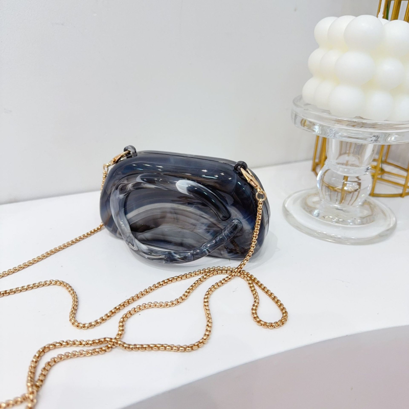 Geantă mini din acrilic, formă de cochilie, închidere magnetică, buzunar pentru telefon, stil urban simplu