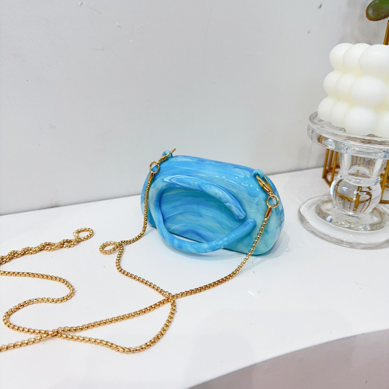 Geantă mini din acrilic, formă de cochilie, închidere magnetică, buzunar pentru telefon, stil urban simplu