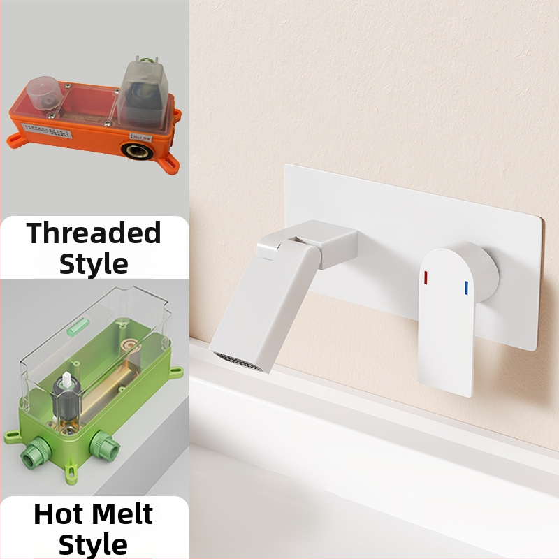 Robinet încastrat pentru chiuvetă, cu funcție pliere, cald/rece, cupru, model 45764