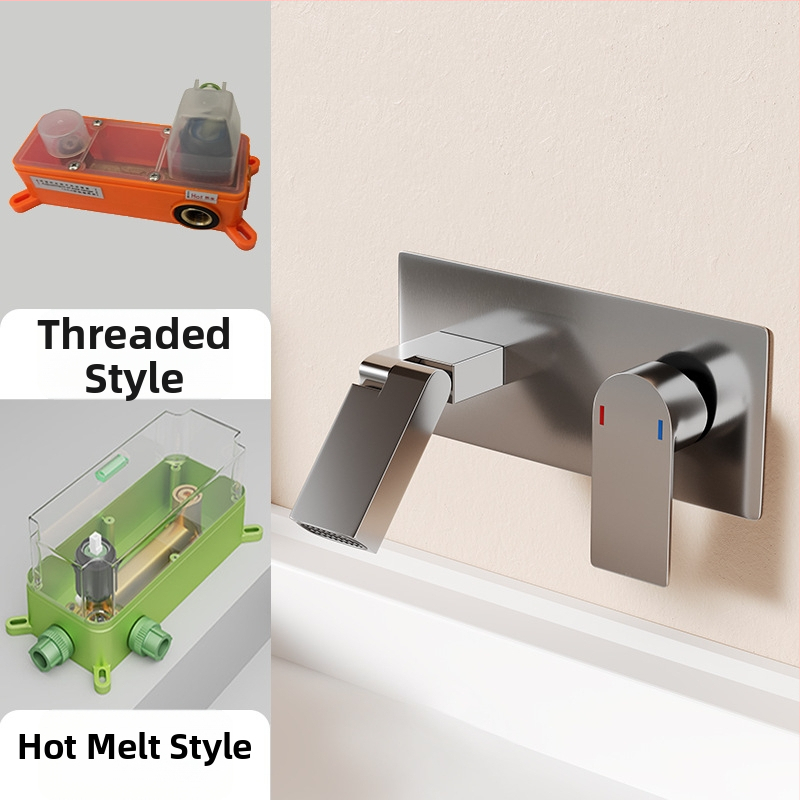 Robinet încastrat pentru chiuvetă, cu funcție pliere, cald/rece, cupru, model 45764