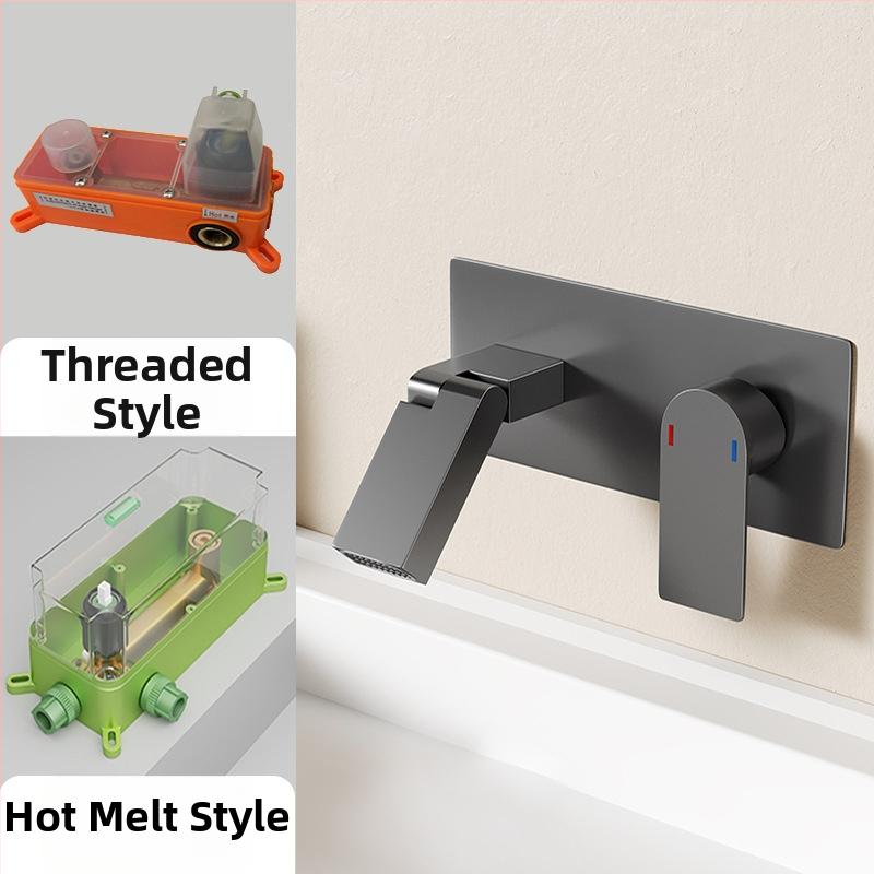 Robinet încastrat pentru chiuvetă, cu funcție pliere, cald/rece, cupru, model 45764