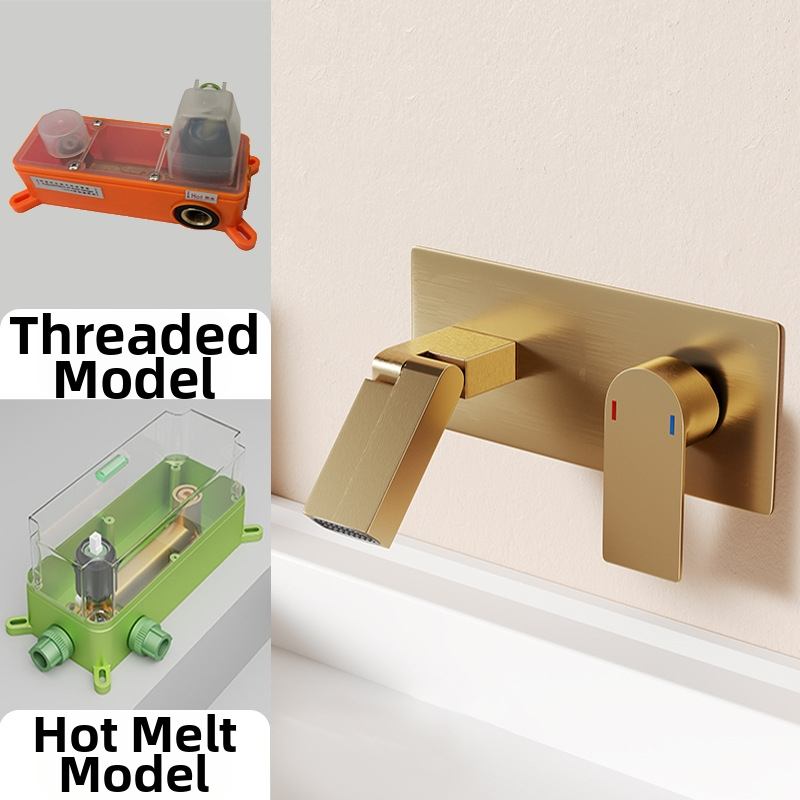 Robinet încastrat pentru chiuvetă, cu funcție pliere, cald/rece, cupru, model 45764