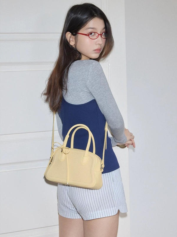 Geantă de femei din PU, formă de pernă, închidere cu fermoar, curea pentru umăr simplă, căptușeală din poliester, stil urban minimalist