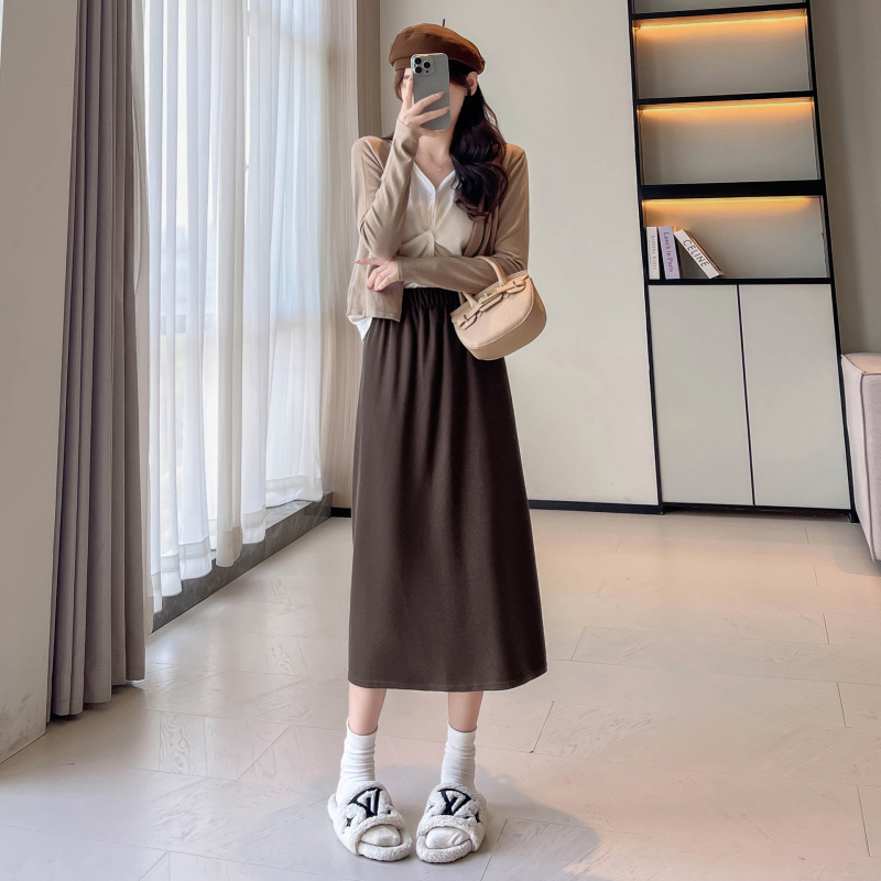 Пола - Плетена, висока талия, midi дължина, вискоза-полиестер смес, микроеластичност