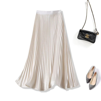 Φούστα με πιέτες μακριά, 3D μοτίβο, Mercerized πολυεστέρας, 95% πολυεστέρας, κομψό επαγγελματικό στυλ