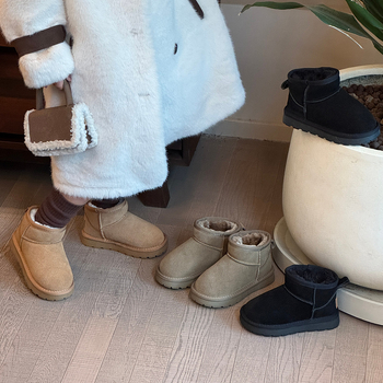Dječje kožne gležnjače - unisex, niski gležnjevi, protuklizne, otporne na hladnoću