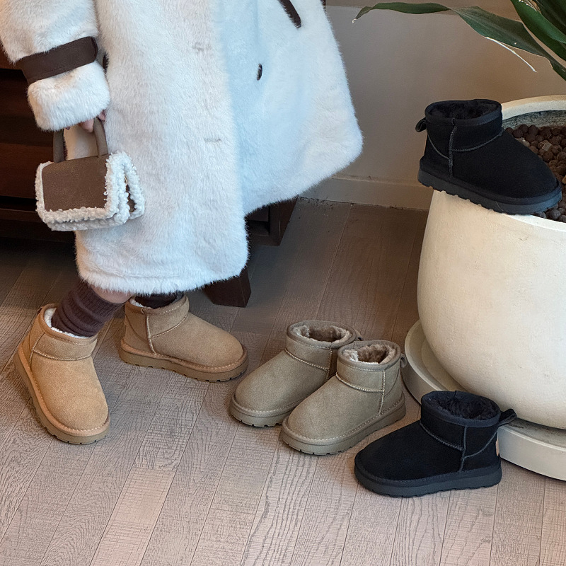 Dječje kožne gležnjače - unisex, niski gležnjevi, protuklizne, otporne na hladnoću
