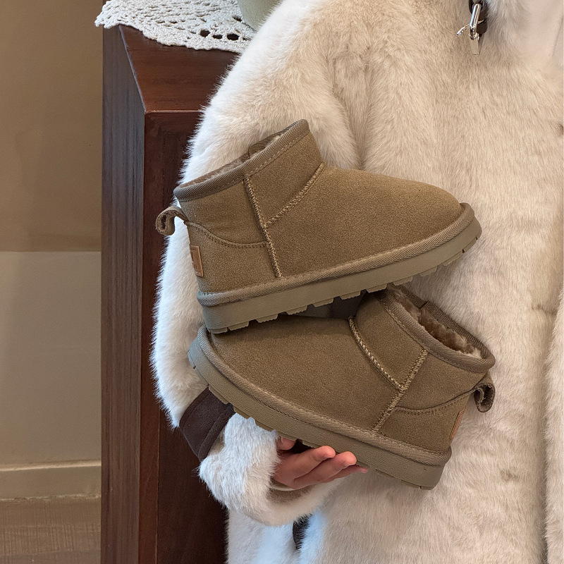 Dječje kožne gležnjače - unisex, niski gležnjevi, protuklizne, otporne na hladnoću