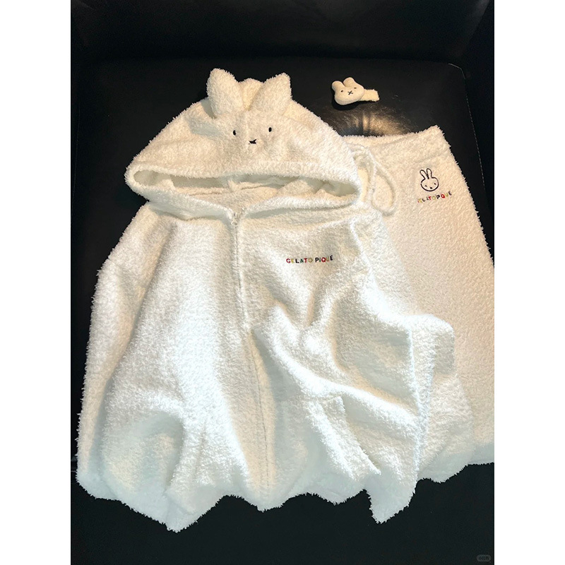 Női pizsama koreai stílusban, 100% pamut, gallér, hosszú ujjú, hosszú nadrág