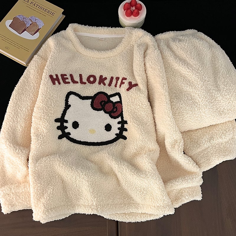 Női pizsama koreai stílusban, 100% pamut, gallér, hosszú ujjú, hosszú nadrág