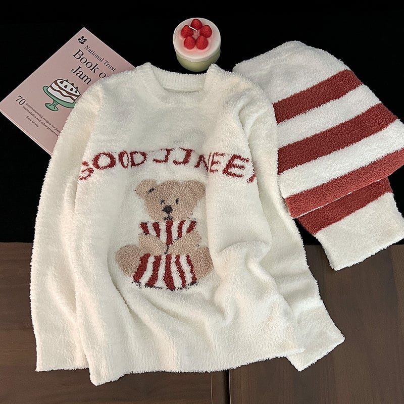 Női pizsama koreai stílusban, 100% pamut, gallér, hosszú ujjú, hosszú nadrág