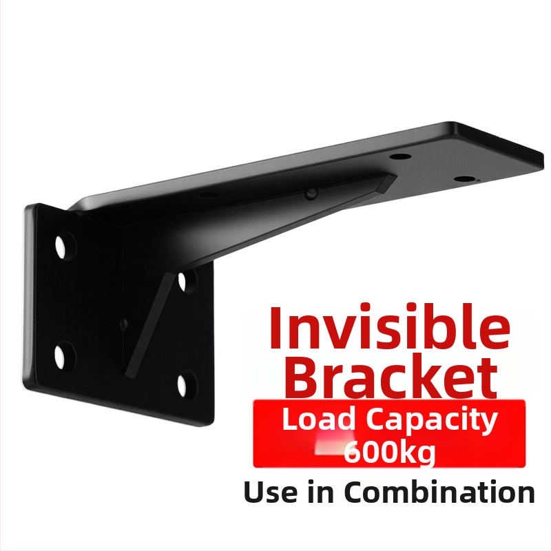 Nástenný držiak na poličky, trojuholníková podpora s neviditeľnou krátkou základňou, nosný systém pre poličky a skrinky, moderný minimalistický štýl, model c256222, studená valcovaná oceľ