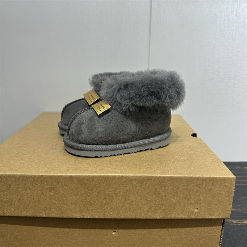 Unisex dječje gležnjače s krznom na gornjem dijelu i kožom koze, svakodnevni stil, za djecu 1–3 godine