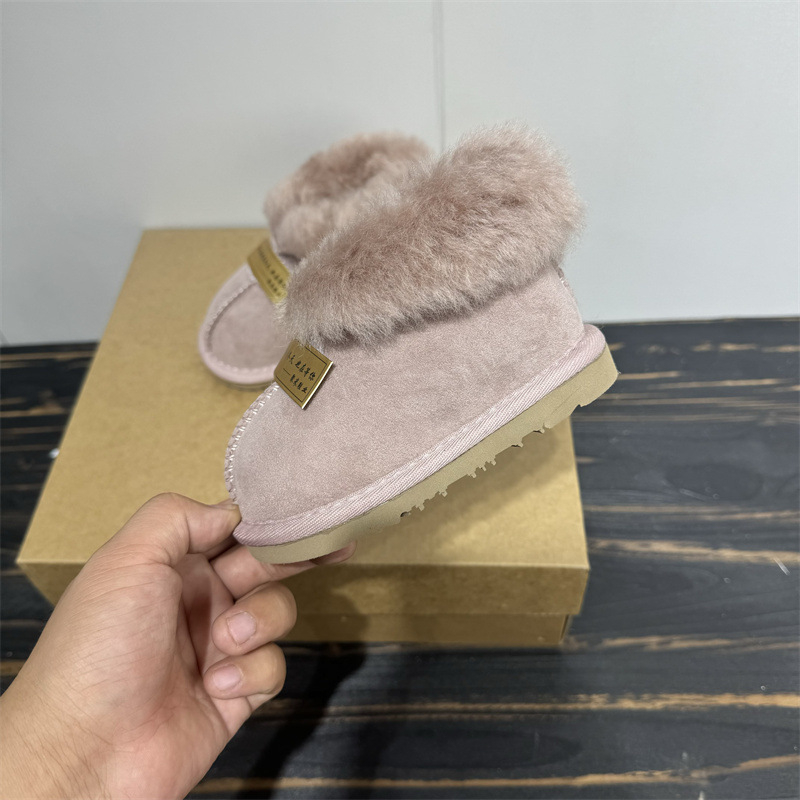 Unisex dječje gležnjače s krznom na gornjem dijelu i kožom koze, svakodnevni stil, za djecu 1–3 godine