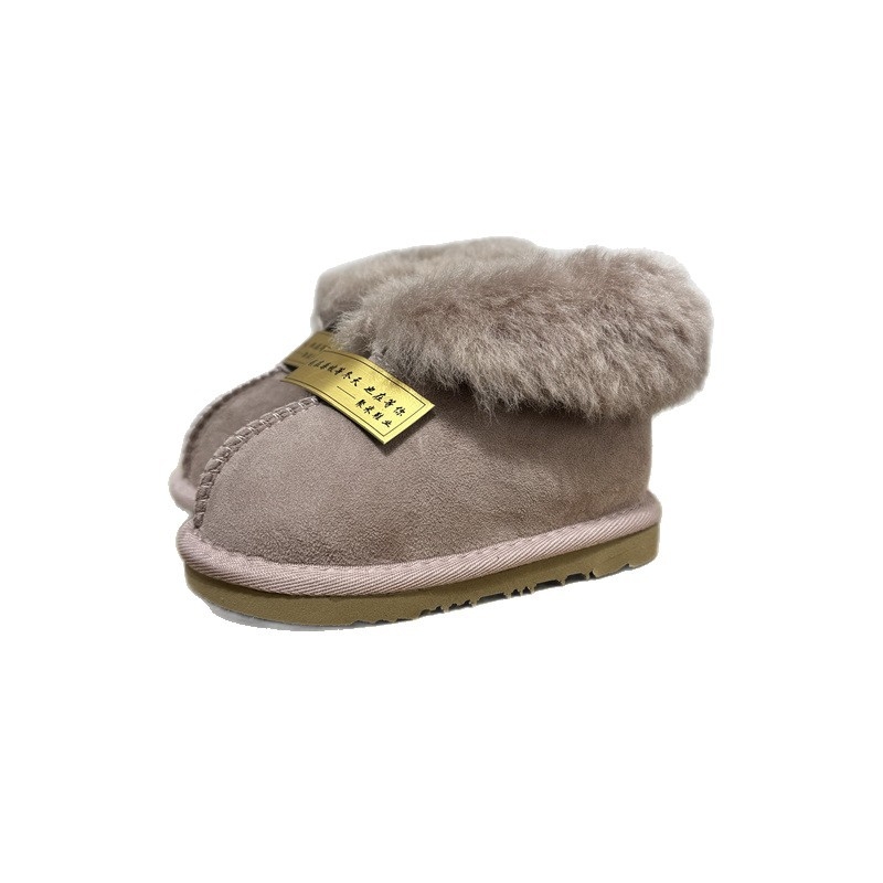 Unisex dječje gležnjače s krznom na gornjem dijelu i kožom koze, svakodnevni stil, za djecu 1–3 godine