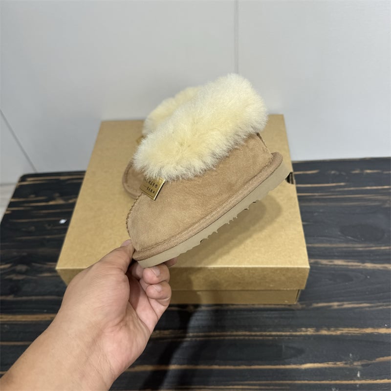 Unisex dječje gležnjače s krznom na gornjem dijelu i kožom koze, svakodnevni stil, za djecu 1–3 godine