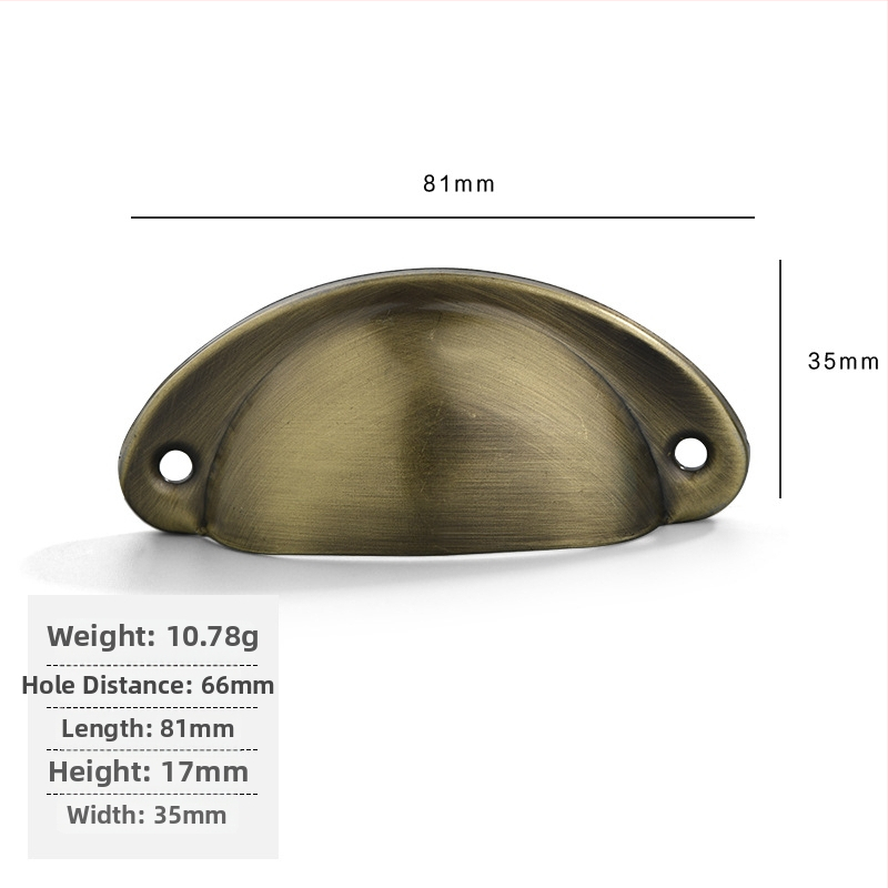 Железна антична дръжка за чекмедже с формата на черупка, Jingmao 001, леене под налягане, стил Нов китайски