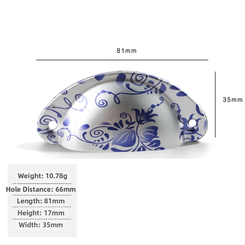 Железна антична дръжка за чекмедже с формата на черупка, Jingmao 001, леене под налягане, стил Нов китайски