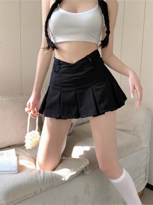 Μίνι φούστα τύπου A με smocking, κολλεγιακό στυλ, πολυεστέρας 90–95%