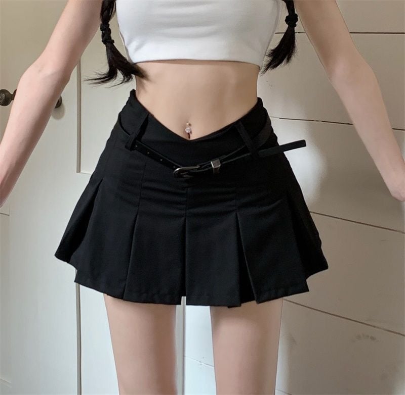 Μίνι φούστα τύπου A με smocking, κολλεγιακό στυλ, πολυεστέρας 90–95%