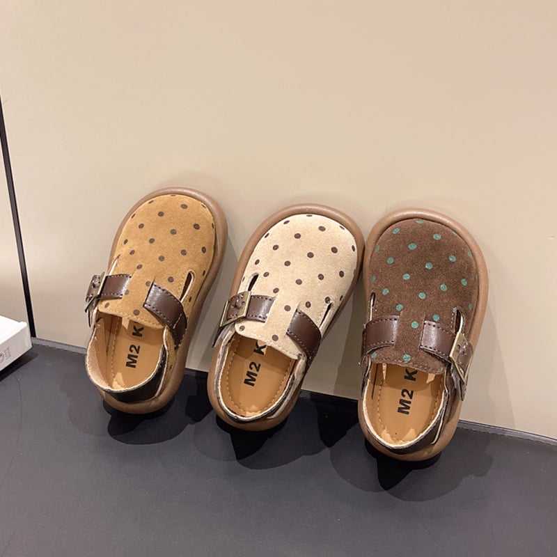 Dječje cipele s točkama od PU, Slip-On s Velcro zatvaračem, niski gležanj, protuklizna podloga