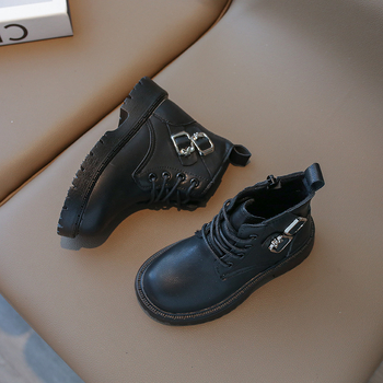 Djevojačke Martin cipele – korejski stil, PU gornji dio, plastična potplata, bočni zatvarač