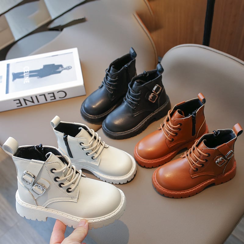 Djevojačke Martin cipele – korejski stil, PU gornji dio, plastična potplata, bočni zatvarač