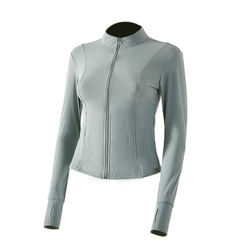 Дамско слънцезащитно йога яке – UV защита, основен материал нейлон 80–90%, Спандекс под 30%, удължени ръкави, стил елегантен вятър