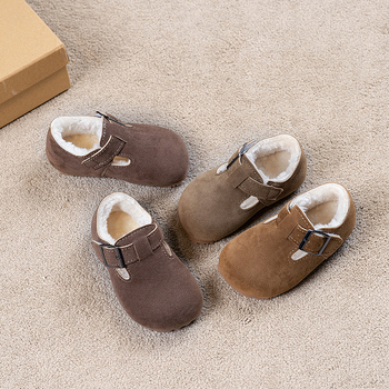 Dječje zimske čizme s kopčanjem, gornji dio od umjetne kože, gumeni đon, debeli dizajn, uzrast 1–12 godina