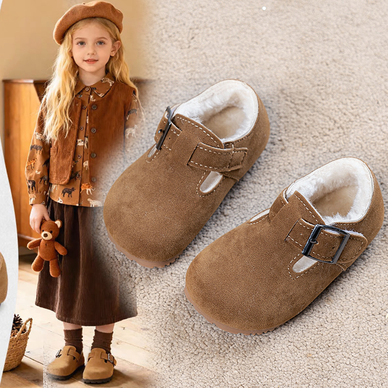 Dječje zimske čizme s kopčanjem, gornji dio od umjetne kože, gumeni đon, debeli dizajn, uzrast 1–12 godina