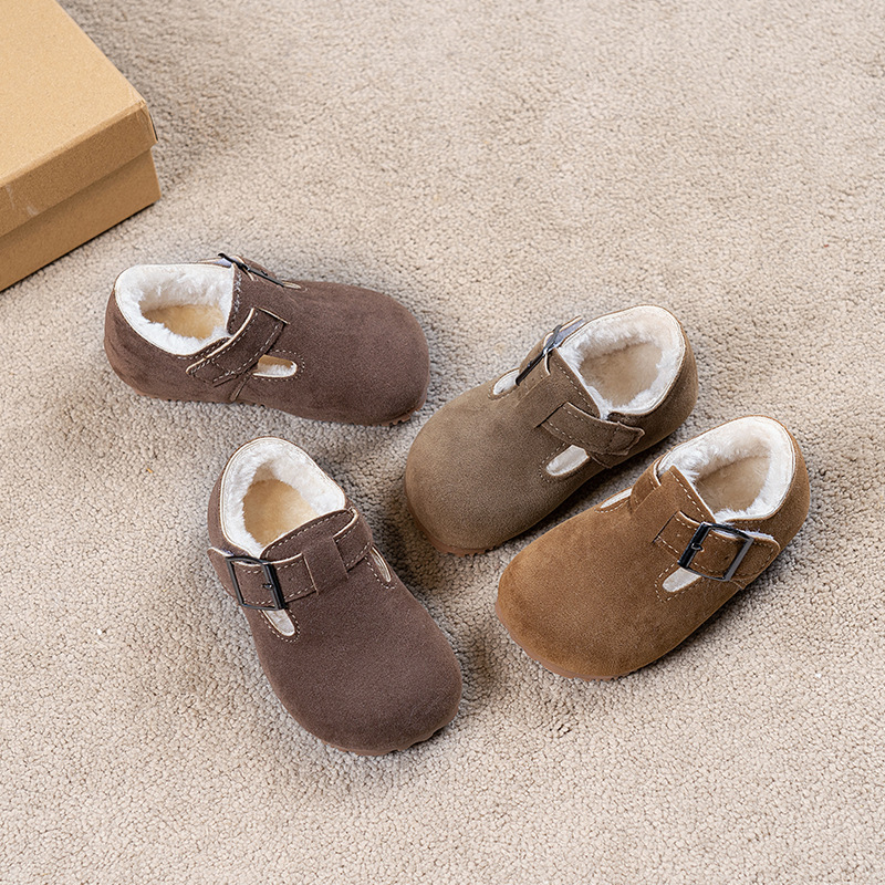 Dječje zimske čizme s kopčanjem, gornji dio od umjetne kože, gumeni đon, debeli dizajn, uzrast 1–12 godina