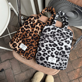 Geantă laptop pentru femei, compartiment pentru tabletă, material din bumbac, iarnă 2024