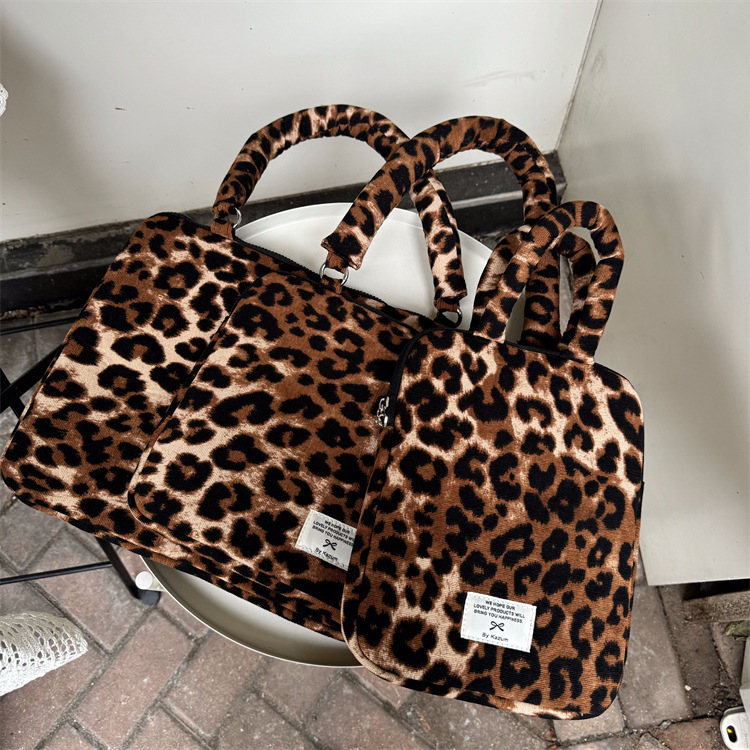 Geantă laptop pentru femei, compartiment pentru tabletă, material din bumbac, iarnă 2024