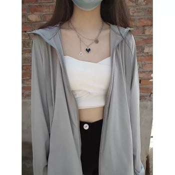 Яке за момичета с UV защита, ултра тънко, качулка, свободна кройка, полиестер