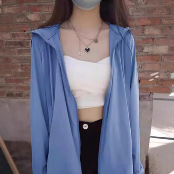 Яке за момичета с UV защита, ултра тънко, качулка, свободна кройка, полиестер